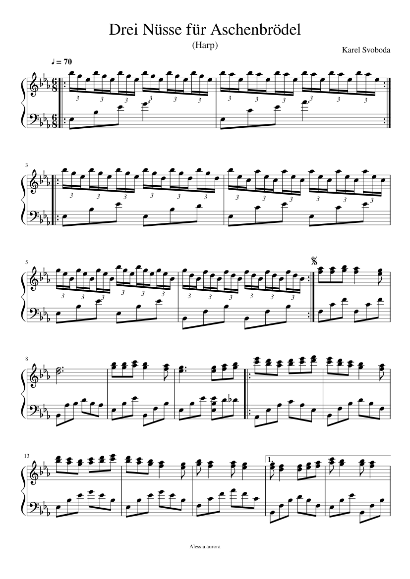 Drei Nüsse für Aschenbrödel Sheet music for Piano (Solo) | Musescore.com