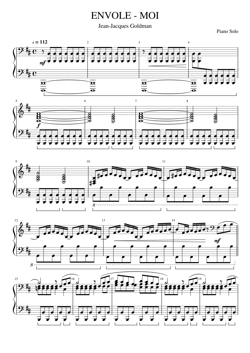 Jean-Jacques Goldman - Envole-moi - piano tutorial