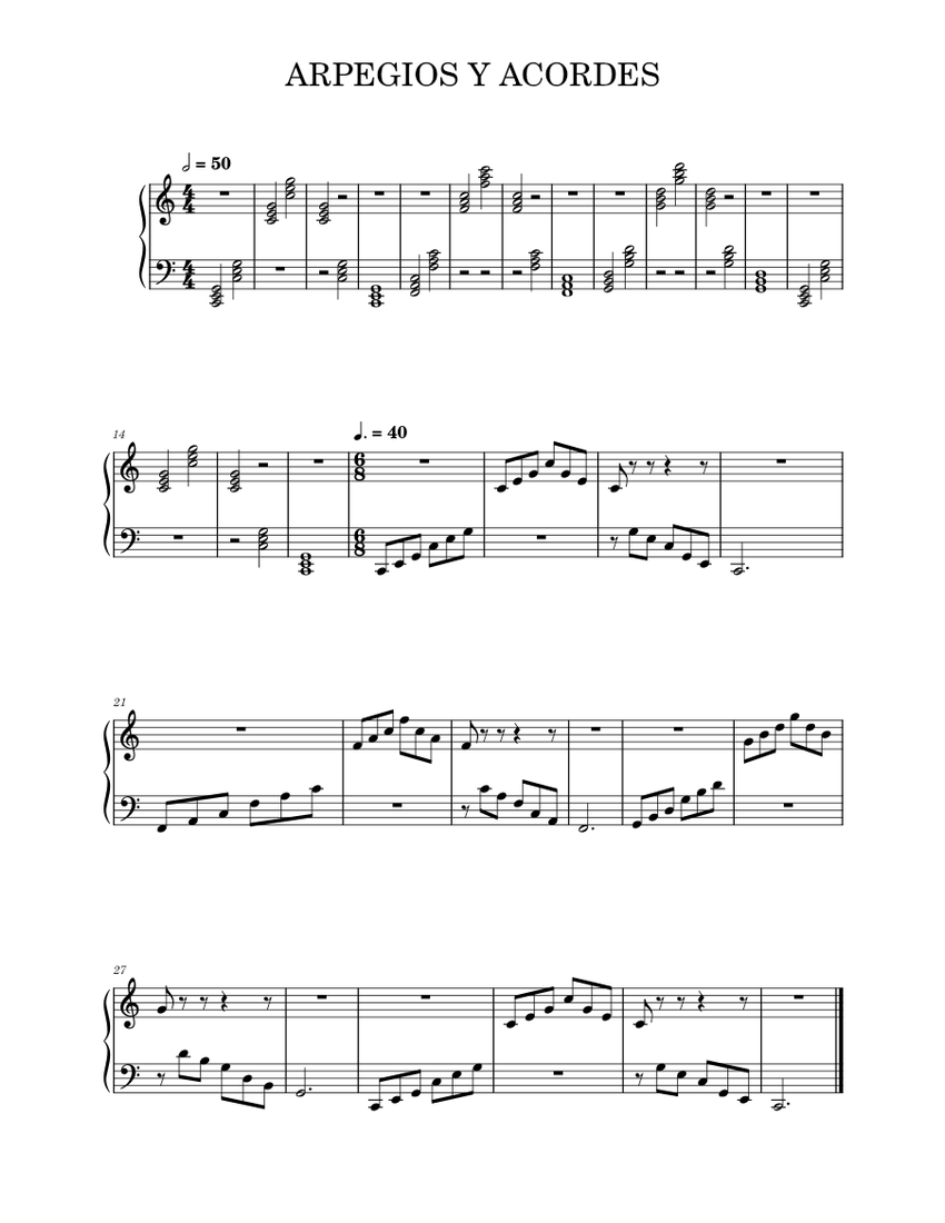 ARPEGIOS Y ACORDES Sheet music for Piano (Solo) | Musescore.com