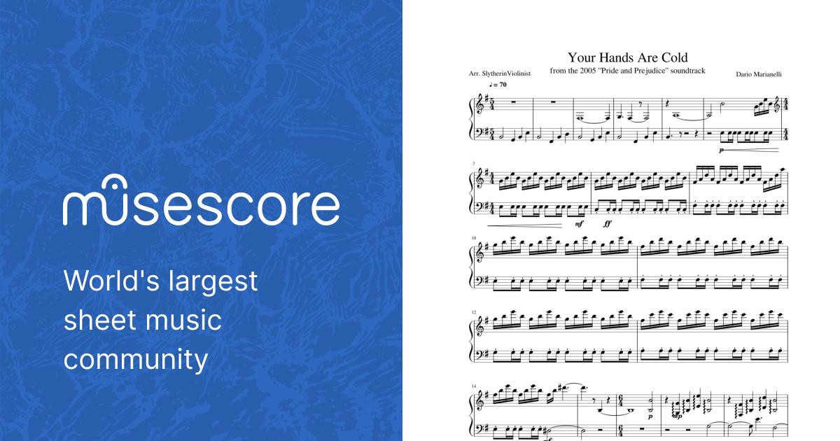 Your Hands Are Cold (Pride and Prejudice 2005) Sheet music for Piano (Solo)  | Musescore.com