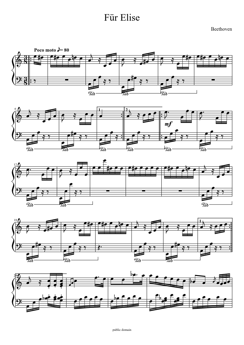 FUR ELISE Sheet music for Piano (Solo) | Musescore.com