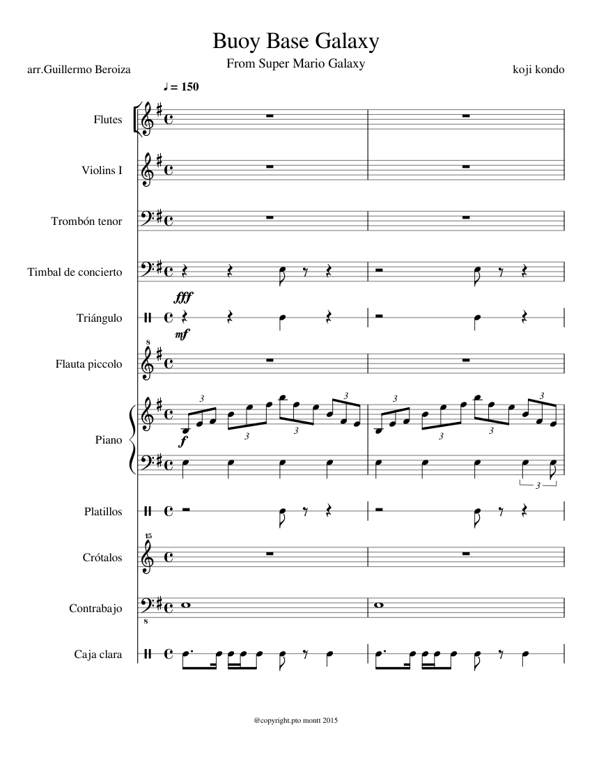 Buoy Base Galaxy Sheet music for Piano, Trombone tenor, Flute piccolo,  Flute & more instruments (Mixed Ensemble) | Musescore.com