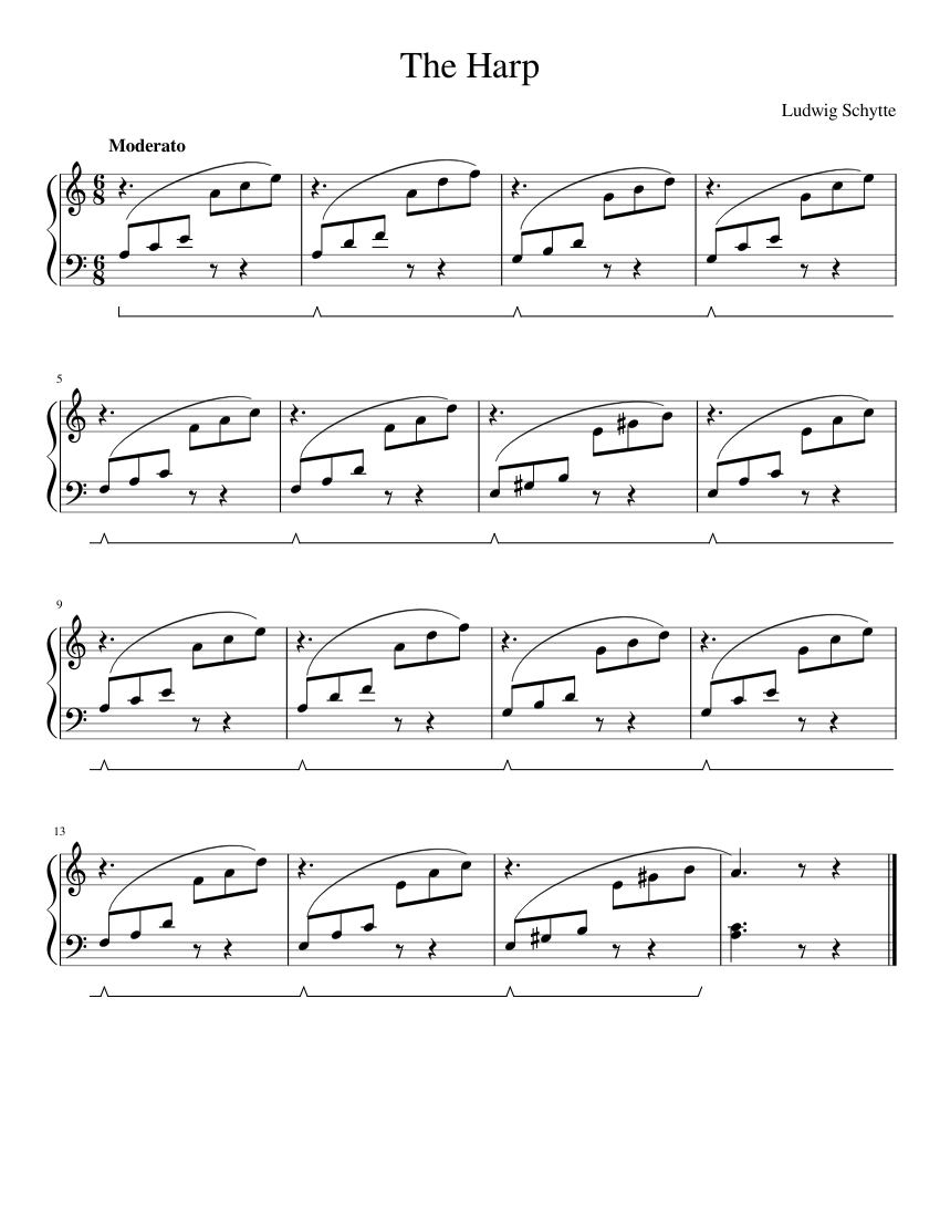 The Harp - Schytte Sheet Music for Piano (Solo) easy | MuseScore.com