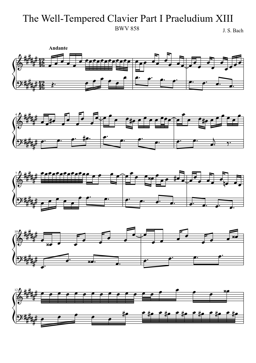Prelude and Fugue in F-sharp major BWV 858