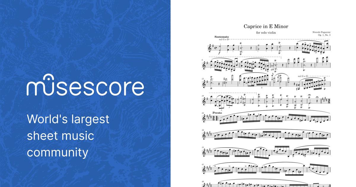 Solo Violin Caprice No. 3 in E Minor - N. Paganini, Op. 1, No. 3 Sheet music  for Violin (Solo) | Musescore.com