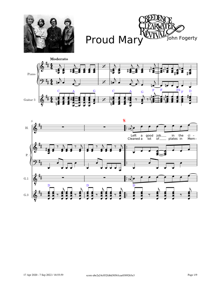 Proud mary Creedence Clearwater Revival Proud Mary Creedence