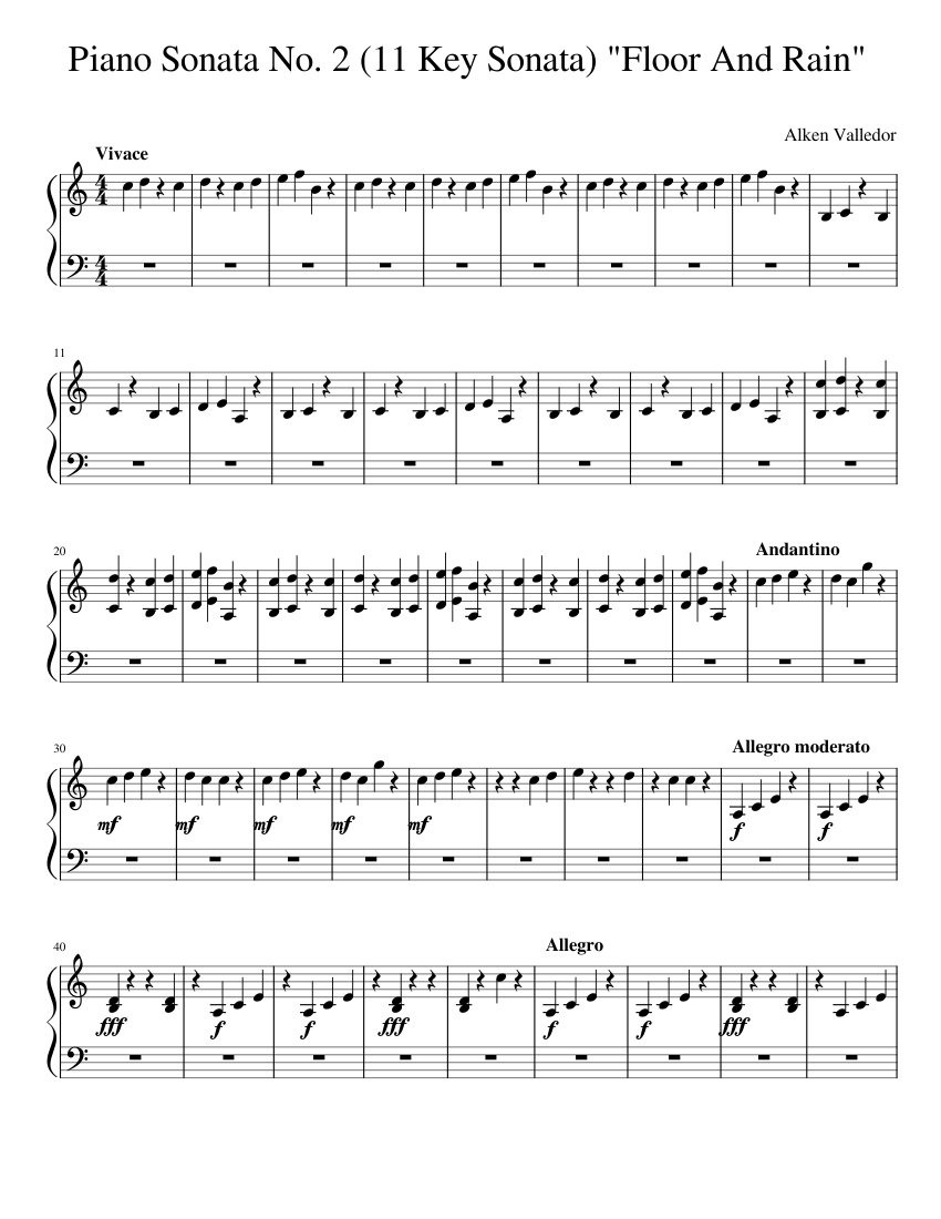 Piano Sonata No. 2 (11 Key Sonata) Floor And Rain