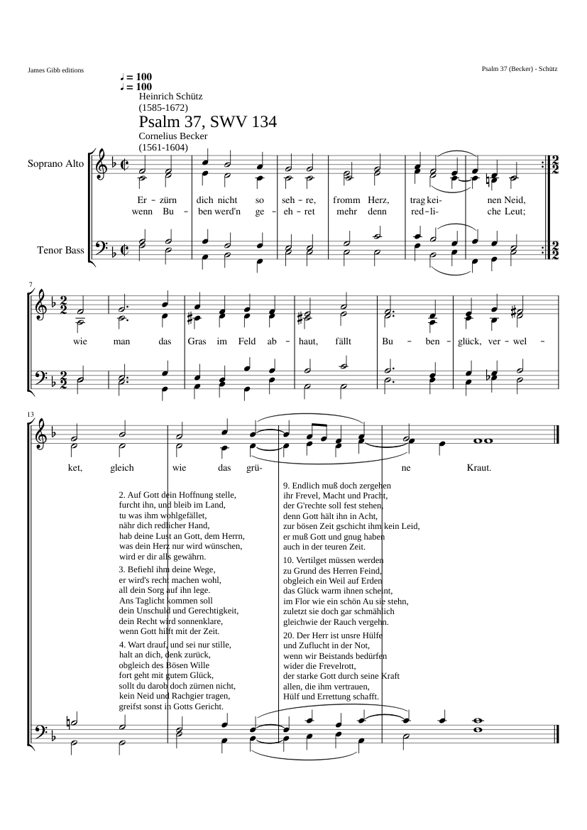 Erzürn dich nicht so sehre SWV 134