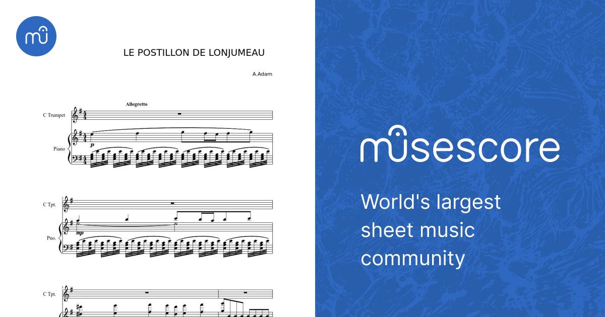 LE POSTILLON DE LONJUMEAU Sheet music for Piano, Trumpet other (Solo) |  Musescore.com