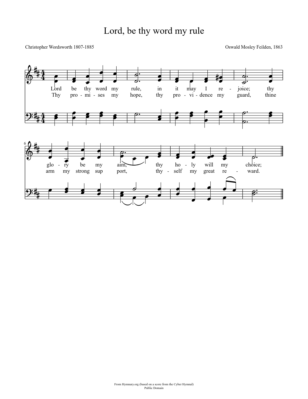 Lord be thy word my rule; SATB