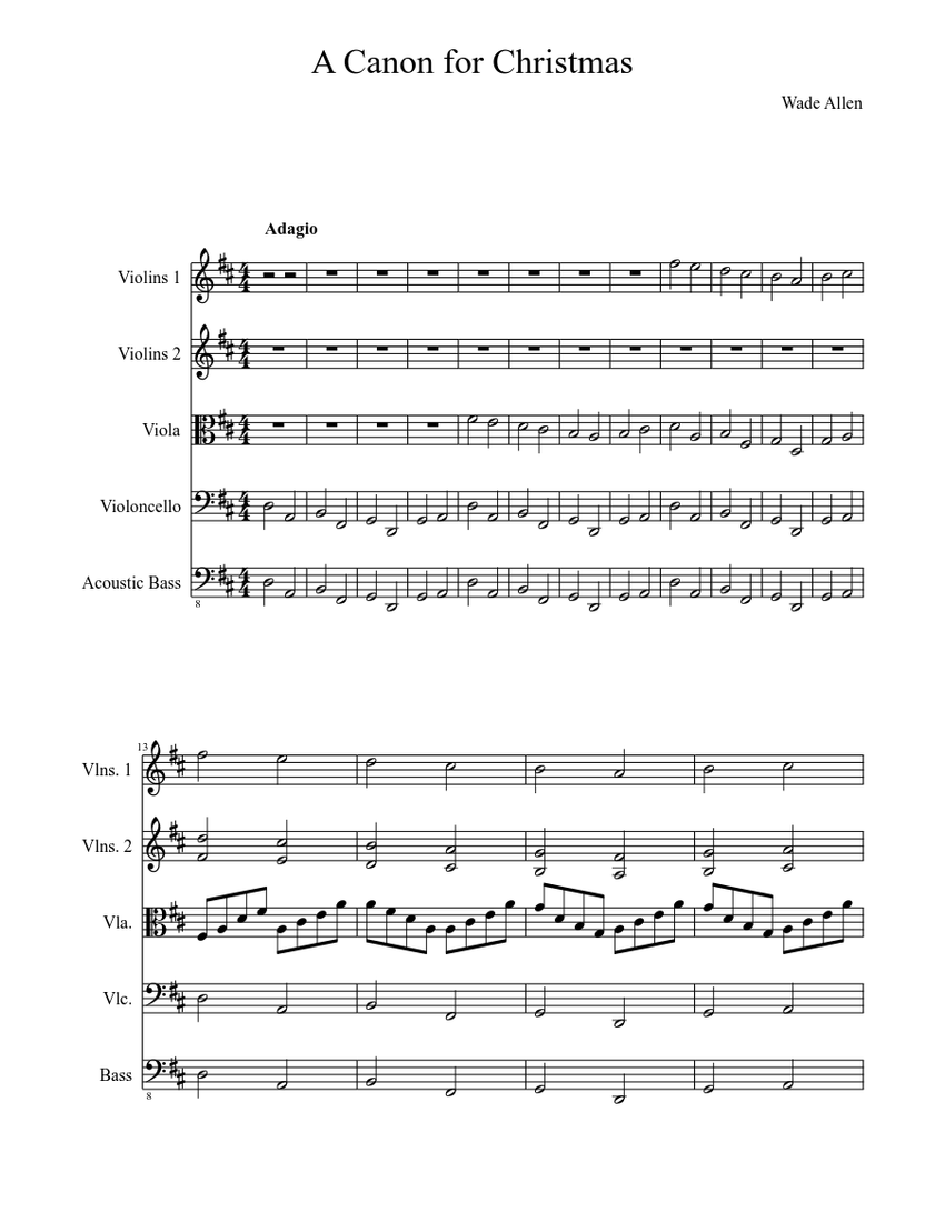 A Canon for Christmas Sheet music for Viola (Solo) | Musescore.com