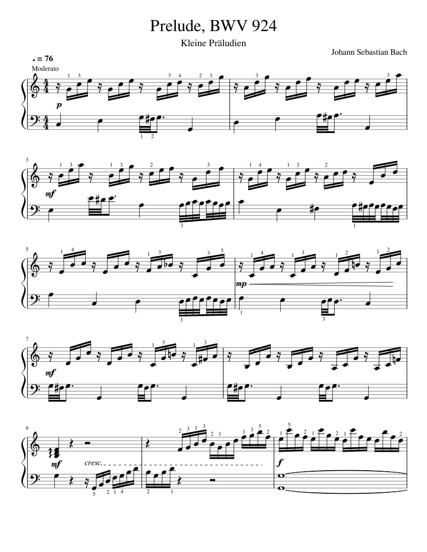 9 Kleine Präludien BWV 924-932