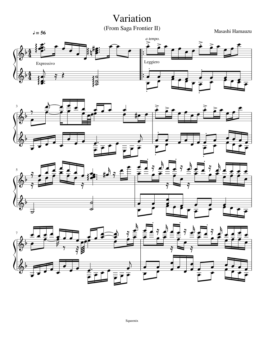 サガフロンティア2の楽譜 - 楽譜/スコア