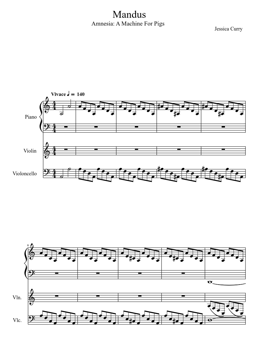 Mandus Sheet music for Piano, Violin (Solo) | Musescore.com
