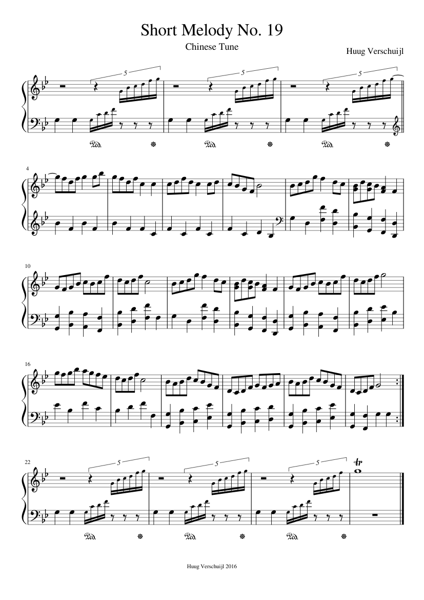 Short Melody No. 19 Sheet music for Piano (Solo) | Musescore.com