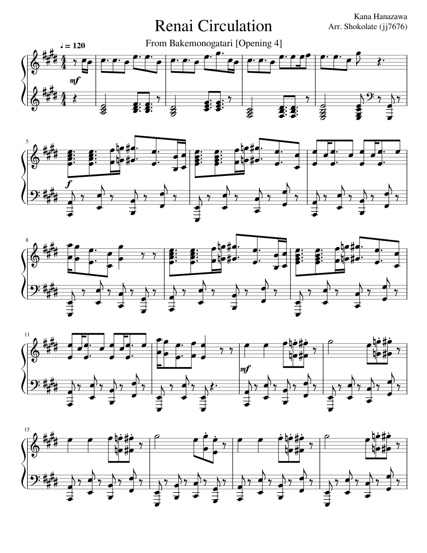 Renai Circulation Sheet music for Piano (Solo) | Musescore.com