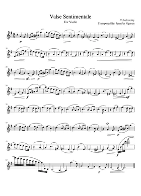 Free Valse Sentimentale by Pyotr Ilyich Tchaikovsky sheet music | Download  PDF or print on Musescore.com