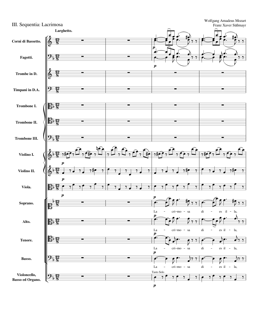 Requiem in D Minor, K. 626, III. Sequentia: Lacrimosa By W. A.