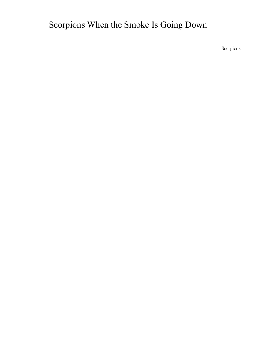 Scorpions When The Smoke Is Going Down Sheet Music For Trombone Tuba Guitar Mixed Trio Musescore Com