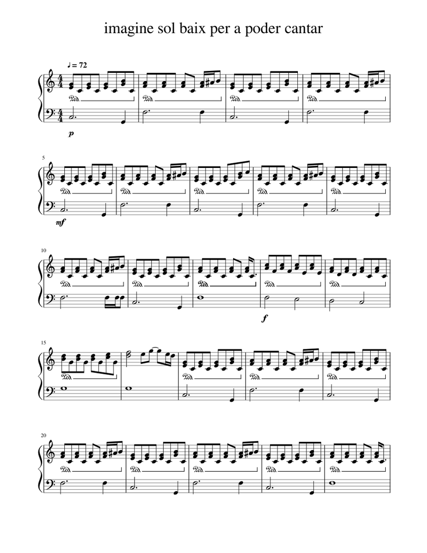 Imagine John Lenon (instrumental) Sheet music for Piano (Solo) |  Musescore.com