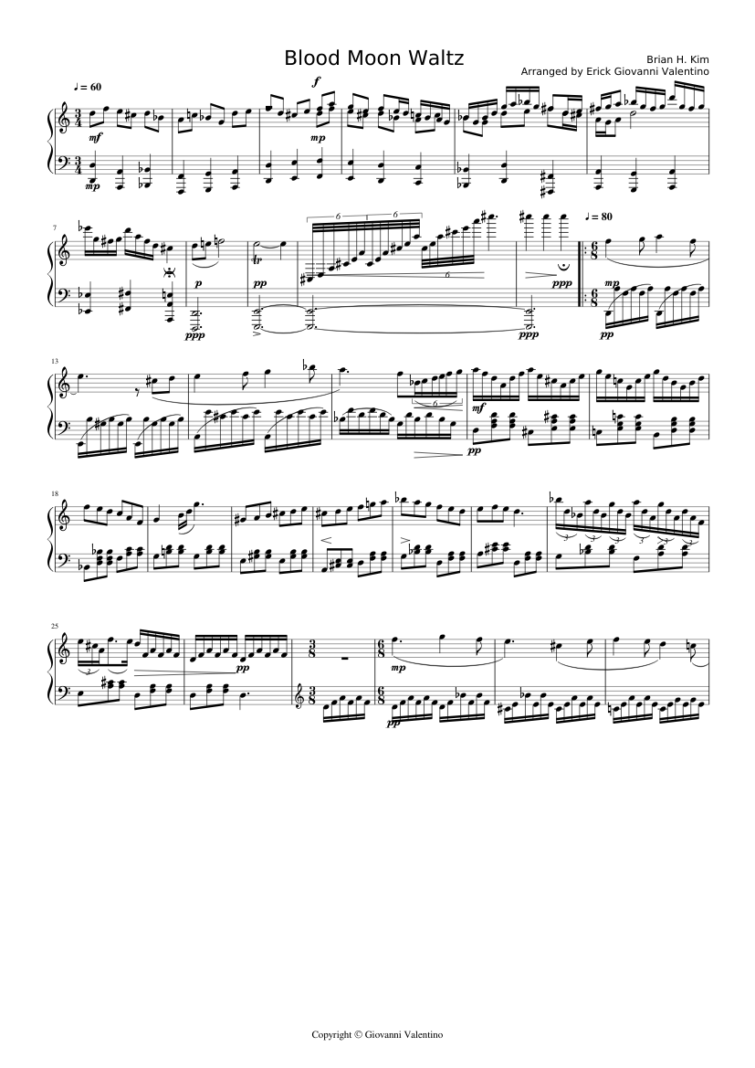 Blood Moon Waltz - Star vs. the Forces of Evil PIANO Sheet music for Piano  (Solo) | Musescore.com