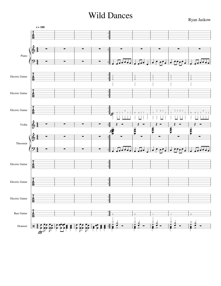 Wild Dances Sheet music for Piano, Violin, Guitar, Bass guitar & more  instruments (General Handbell Ensemble) | Musescore.com