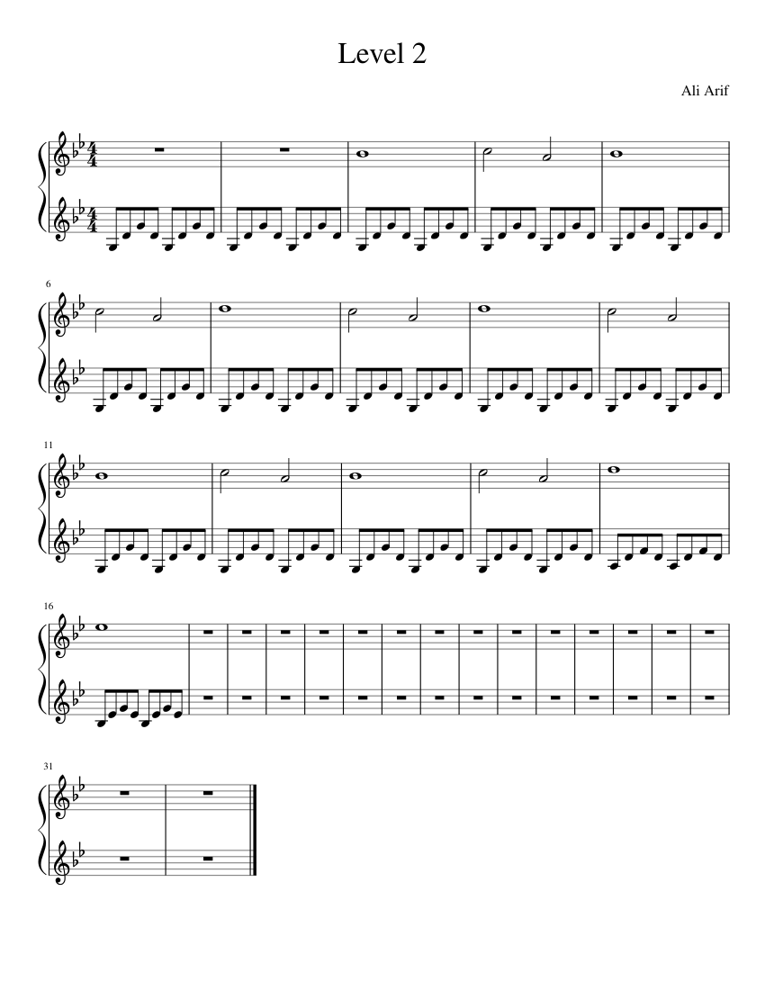 Level 2 Sheet music for Piano (Solo) | Download and print in PDF or