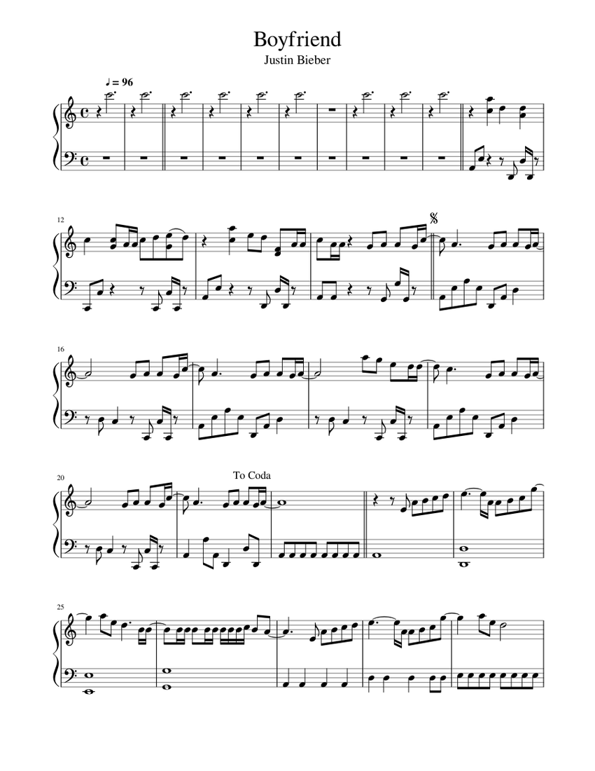 Boyfriend Sheet music for Piano (Solo)