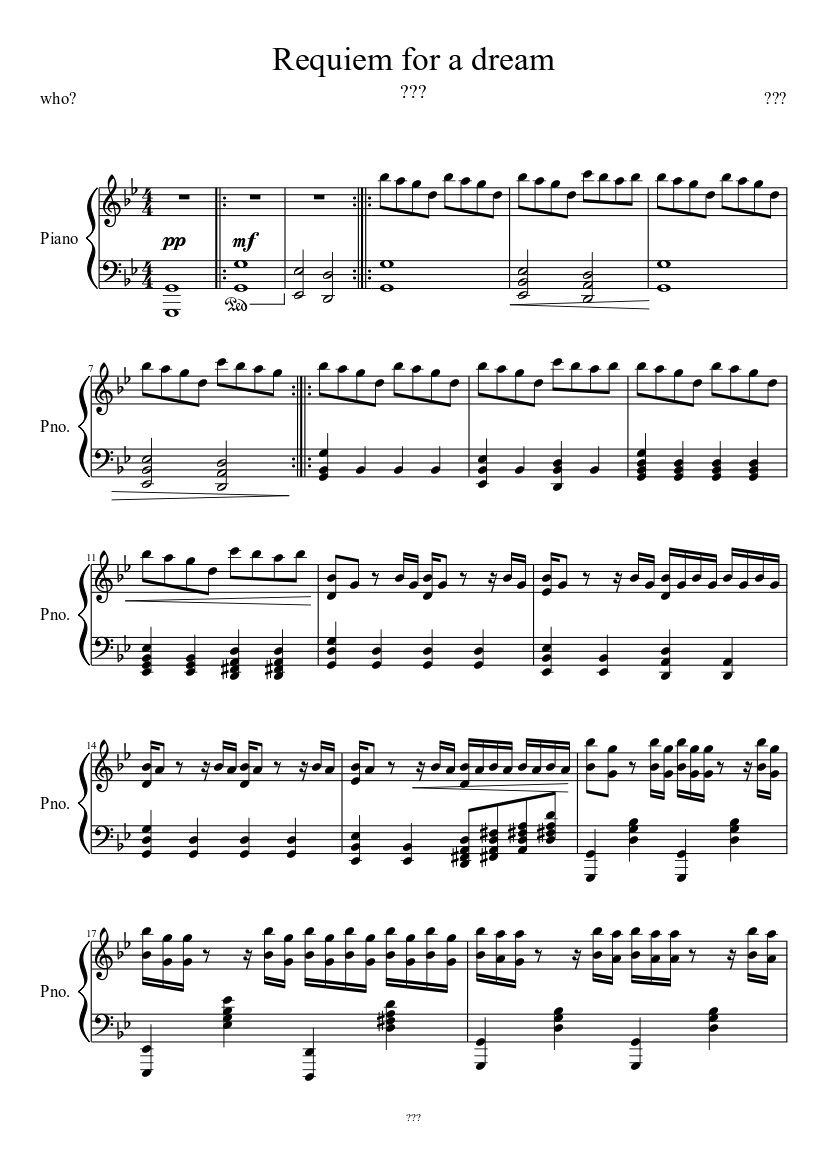 Requiem for a dream(Piano) Sheet music for Piano (Solo) | Musescore.com