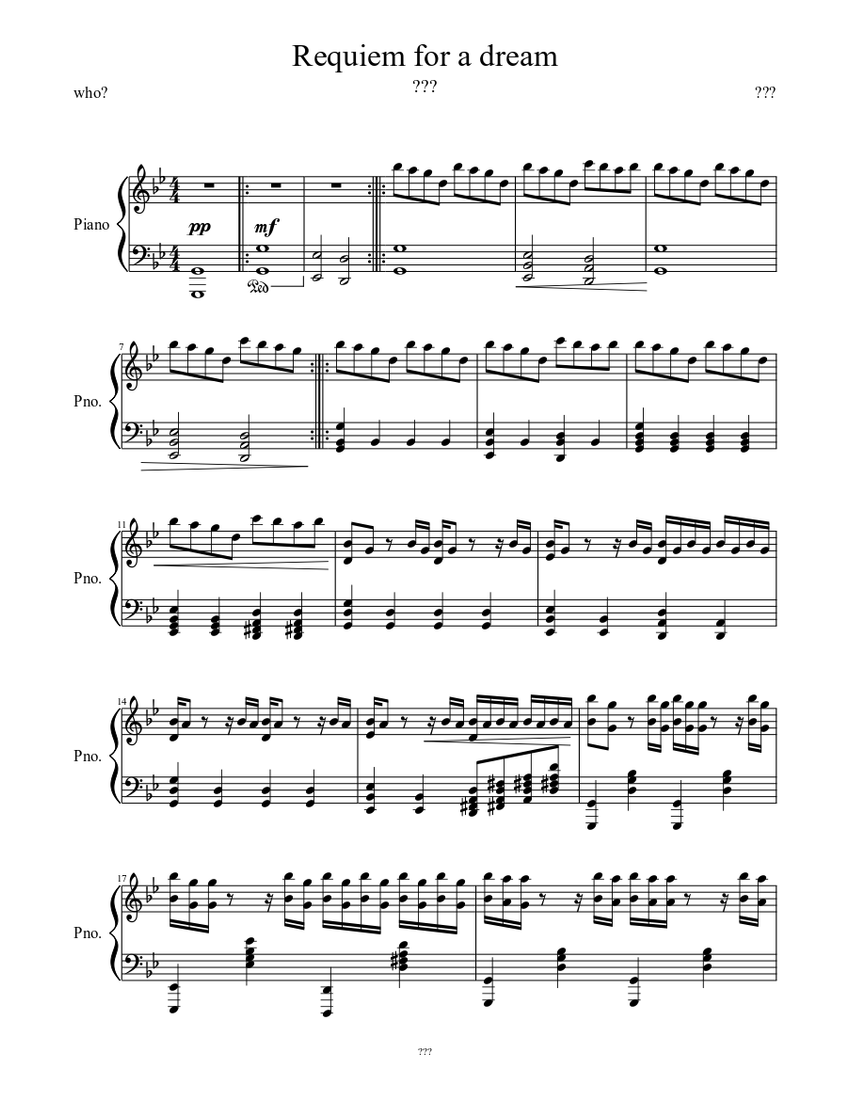 Requiem for a dream(Piano) Sheet music for Piano (Solo) | Musescore.com