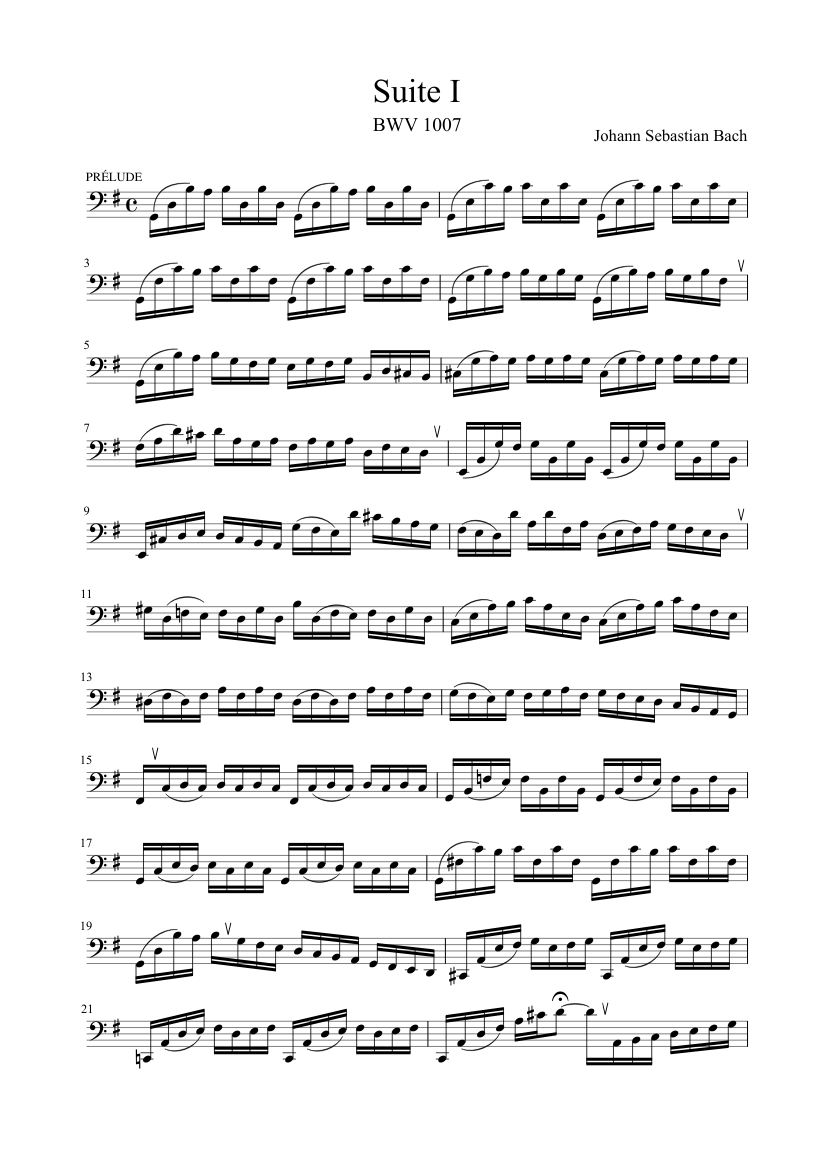Cello Suite No.1 in G major BWV 1007