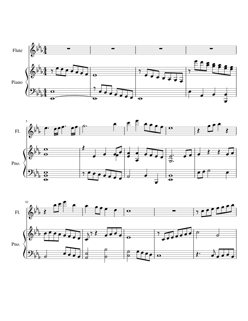 Flute and Piano Duet Sheet Music for Piano, Flute (Solo) | MuseScore.com