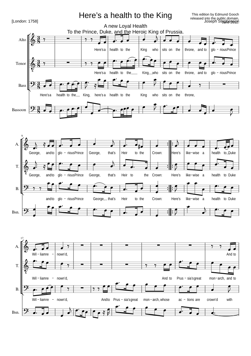 Here's a health to the King