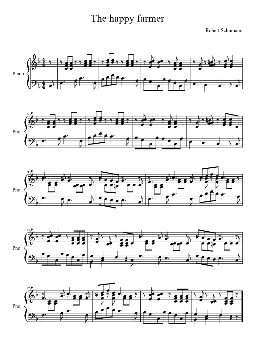 The happy farmer Sheet music for Piano (Solo) | Musescore.com