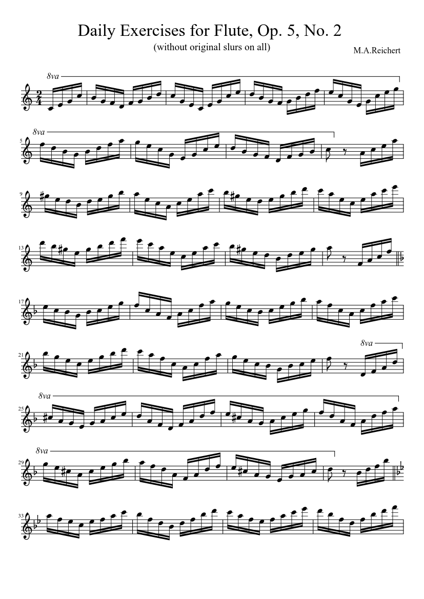 7 Exercices journaliers pour la flûte Op.5