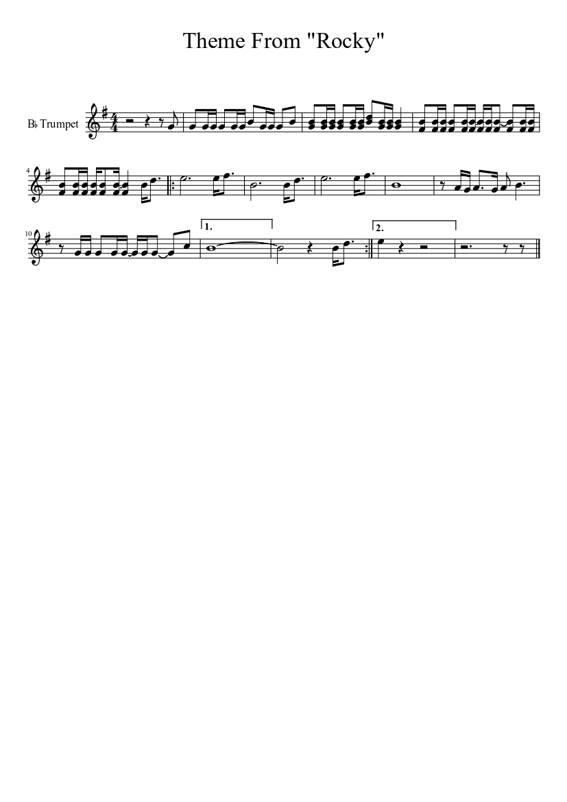 Theme From "Rocky" - Trumpet Sheet music for Trumpet other (Solo) |  Musescore.com