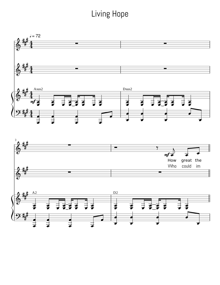 Living Hope, SATB, Brian Johnson, Phil Wickham Sheet music for Piano ...