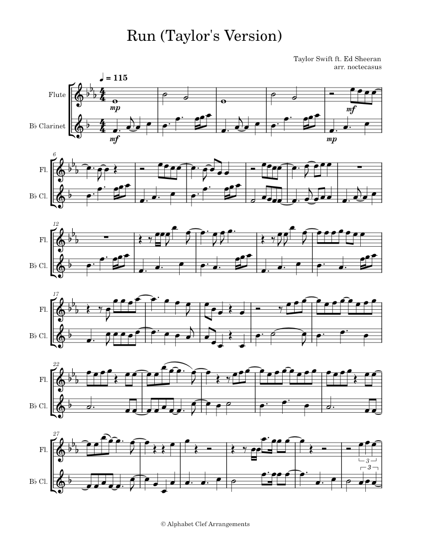 Flute Run Examples Run (feat. Ed Sheeran) (Taylor's Version) (From The Vault) – Taylor ...