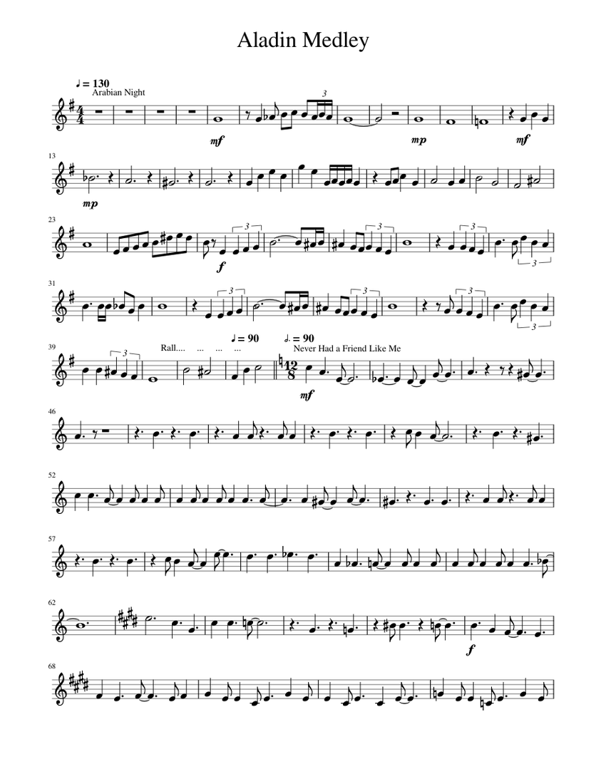 Aladin Sheet music for French horn (Solo) | Musescore.com