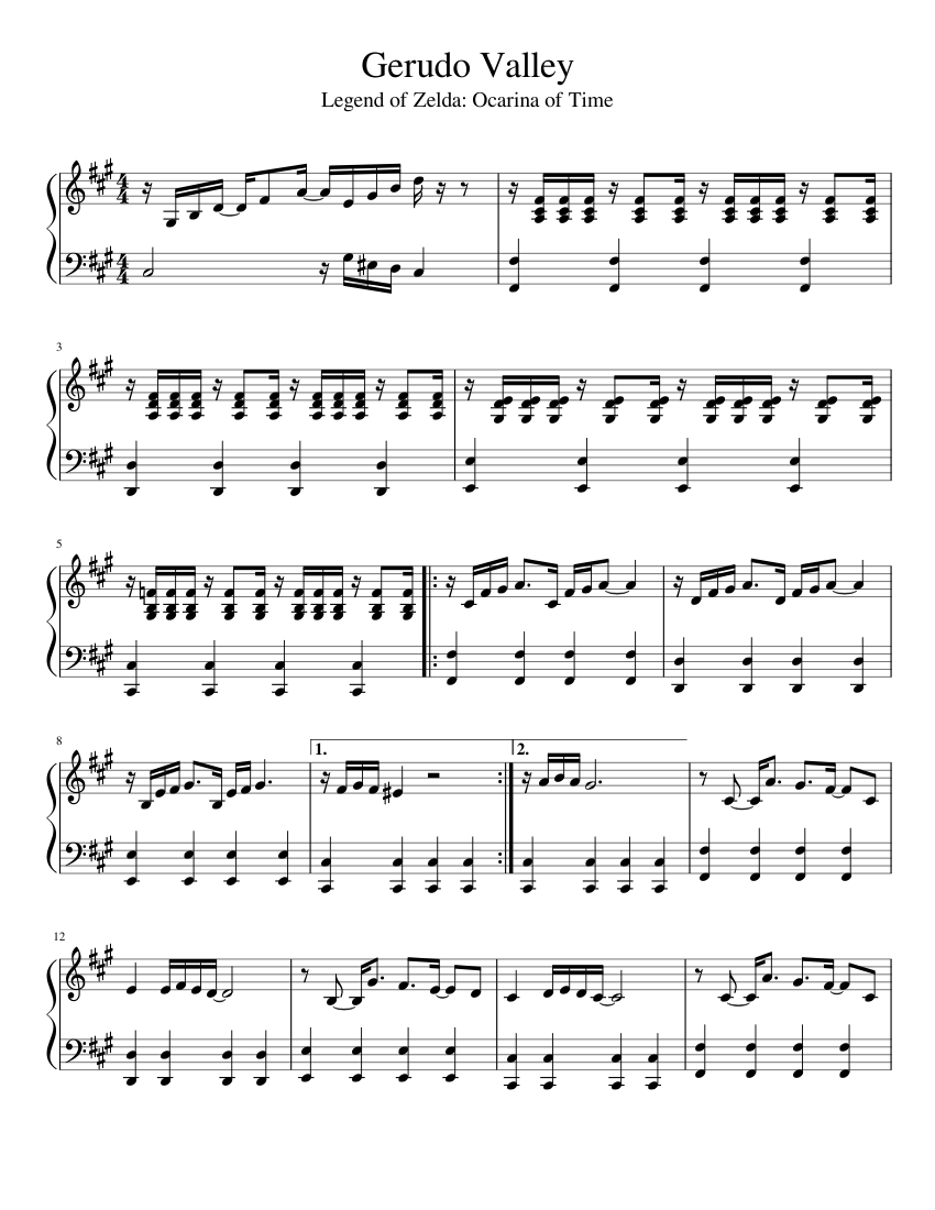 Gerudo Valley Sheet music for Piano (Solo) Easy | Musescore.com