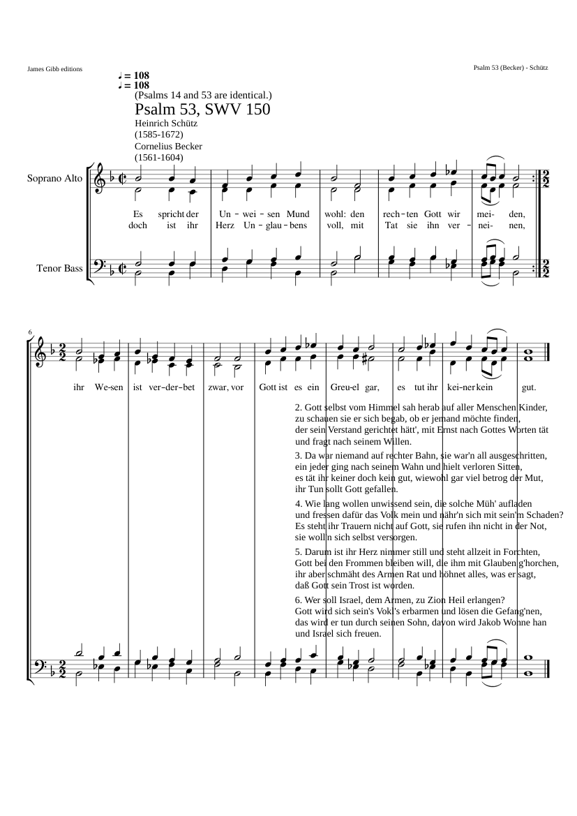 Es spricht der Unweisen Mund wohl SWV 150