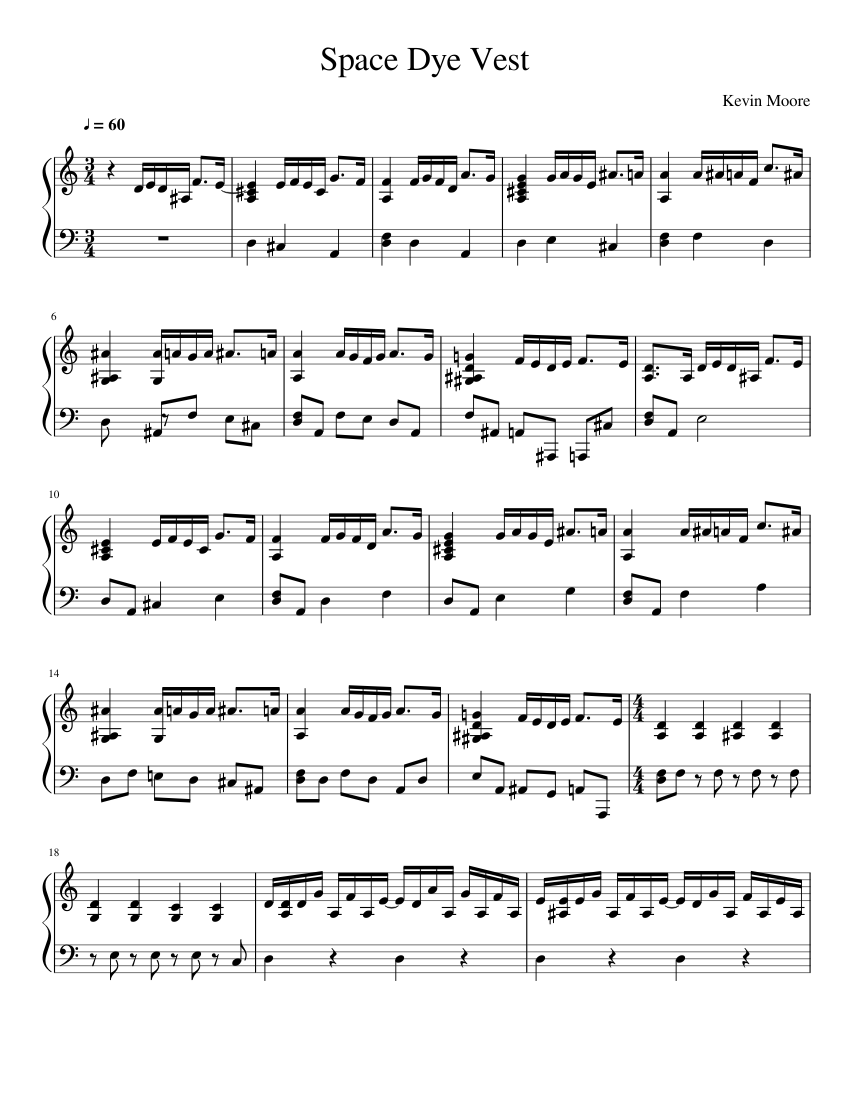 Space Dye Vest Sheet music for Piano (Solo)