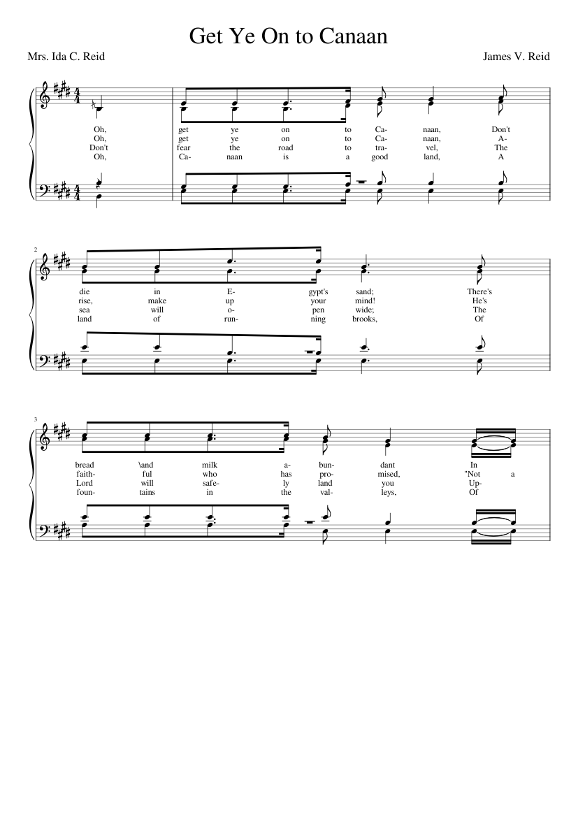 Oh get ye on to Canaan (Reid)