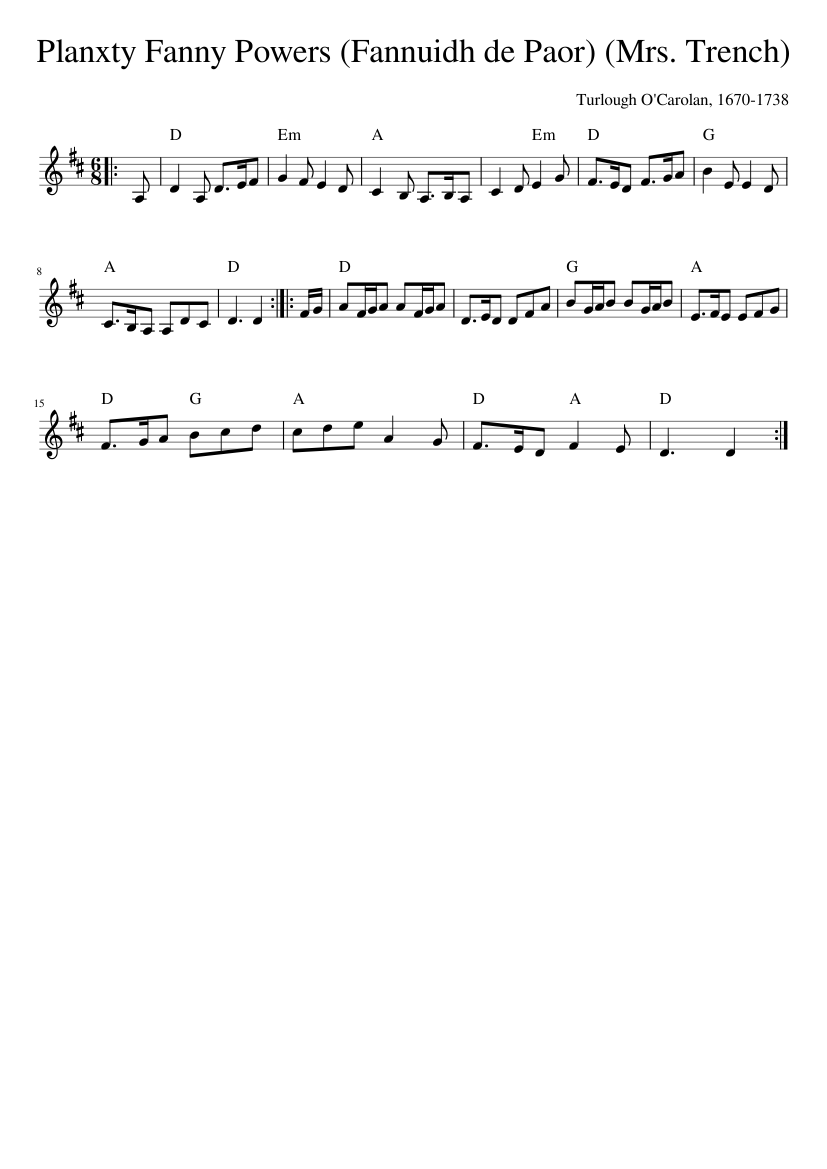 Planxty Fanny Powers (Fannuidh de Paor) (Mrs. Trench)