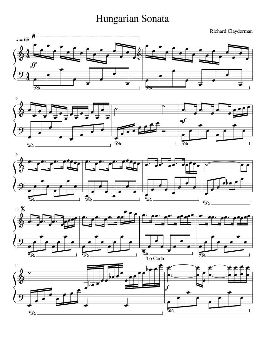 Hungarian Sonata Sheet music for Piano (Solo) | Musescore.com