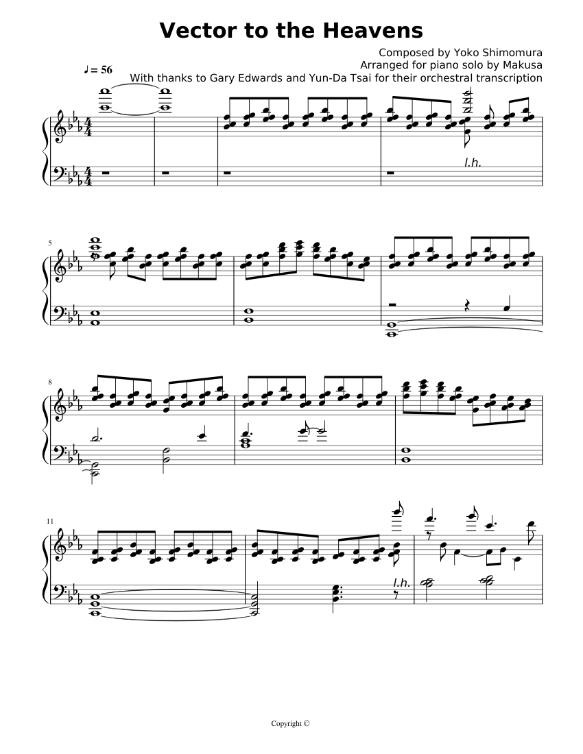 Vector To The Heavens Sheet Music For Piano Solo Musescore Com