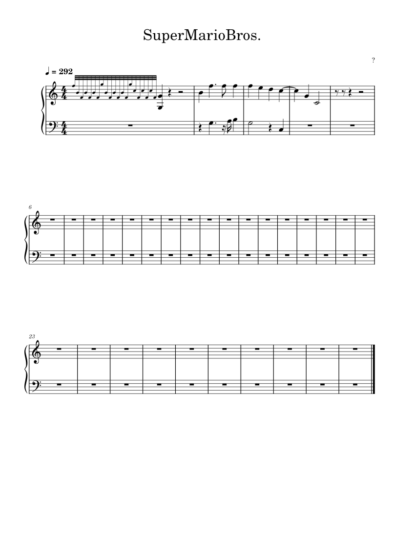 Super mario brothers – Koji Kondo Super Mario Death Sound Sheet Music ...