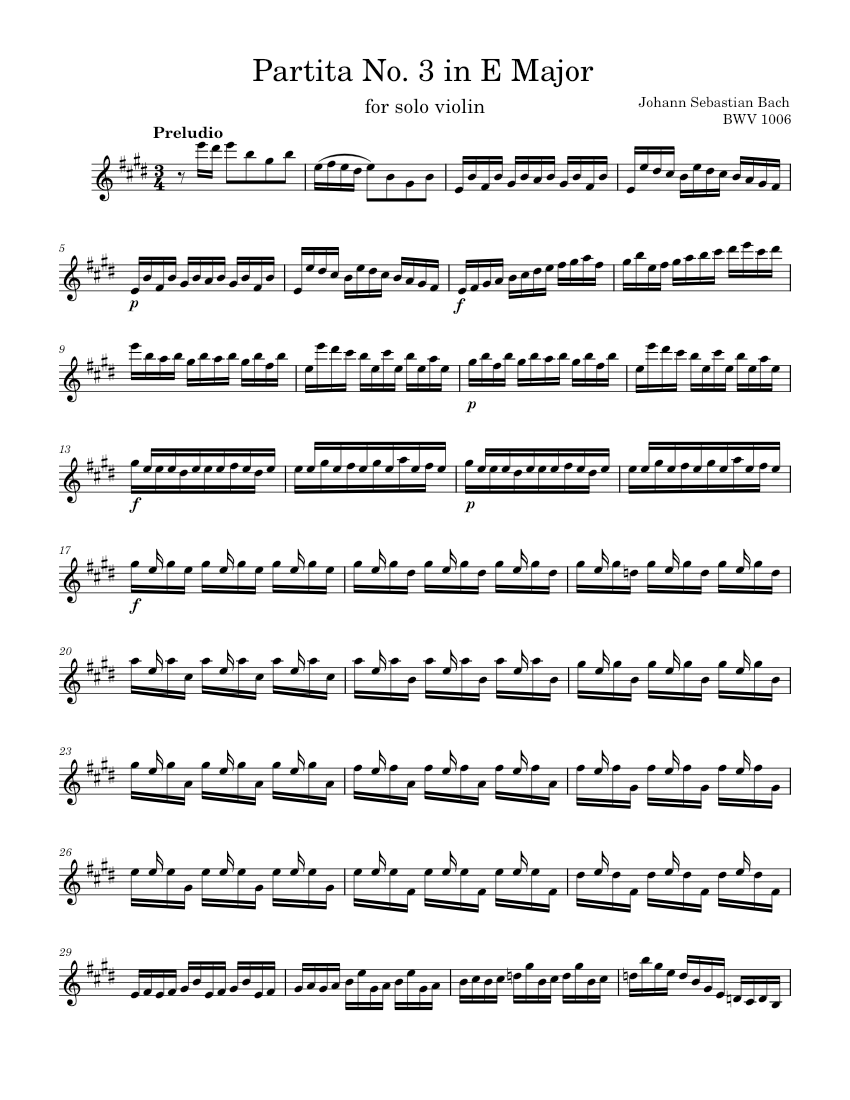 Violin Partita No.3 in E major BWV 1006