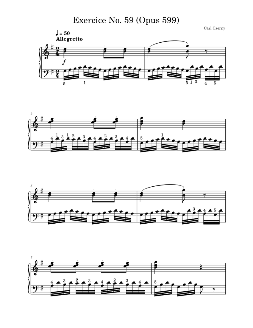 1 Carl Czerny Op.599 No.59 Sheet music for Piano (Solo) | Musescore.com