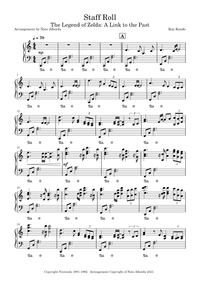 Staff Roll The Legend Of Zelda A Link To The Past Koji Kondo Sheet staff-roll-the-legend-of-zelda-a-link-to-the-past-koji-kondo-sheet
